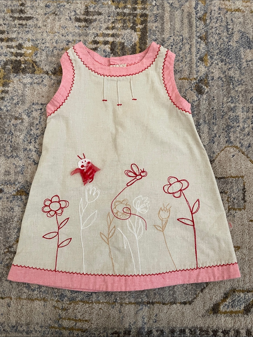 Boboli baby Floral Embroidered Dress size 9M